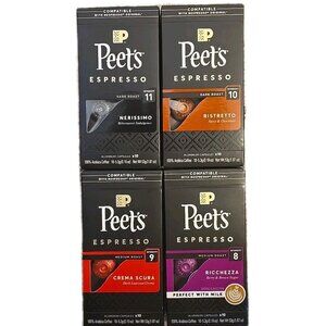 Peet's Coffee Dark Roast Espresso Capsules Compatible Variety 4-Pack 40 COUNT